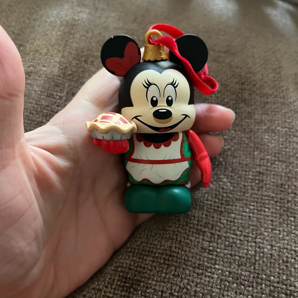 Disney Minnie Mouse Holiday Ornament in Red, Green, Black, White